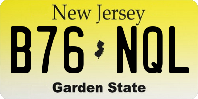 NJ license plate B76NQL