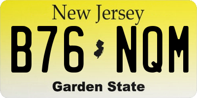 NJ license plate B76NQM