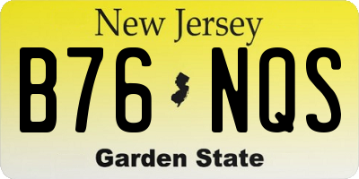 NJ license plate B76NQS