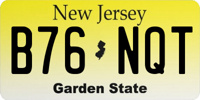 NJ license plate B76NQT