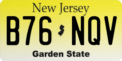 NJ license plate B76NQV