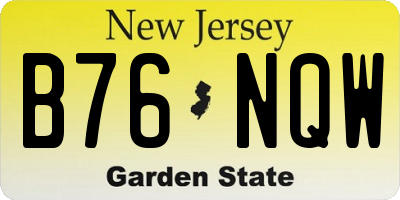 NJ license plate B76NQW