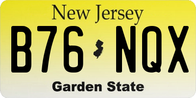 NJ license plate B76NQX