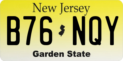 NJ license plate B76NQY