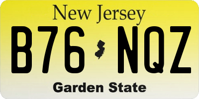 NJ license plate B76NQZ