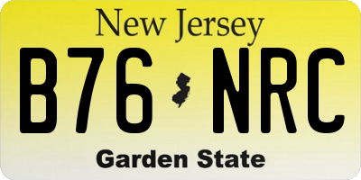 NJ license plate B76NRC