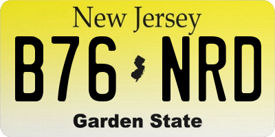 NJ license plate B76NRD