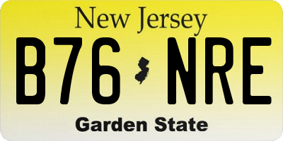 NJ license plate B76NRE