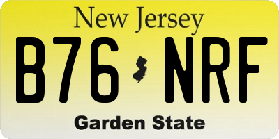 NJ license plate B76NRF