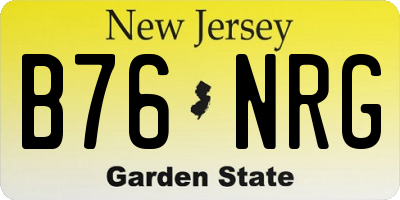 NJ license plate B76NRG