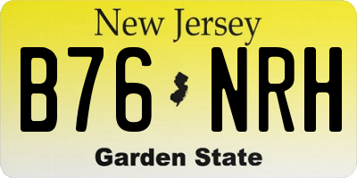 NJ license plate B76NRH