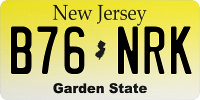 NJ license plate B76NRK