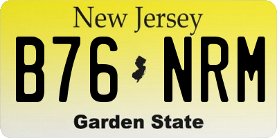 NJ license plate B76NRM