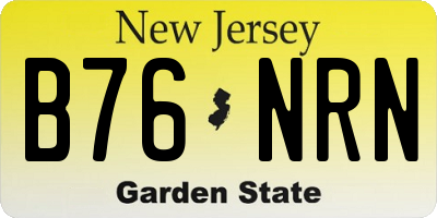 NJ license plate B76NRN