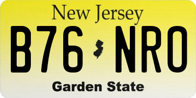 NJ license plate B76NRO