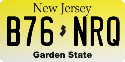 NJ license plate B76NRQ