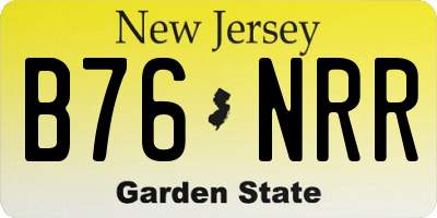 NJ license plate B76NRR