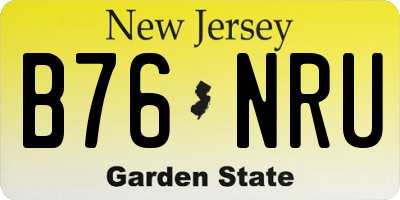 NJ license plate B76NRU