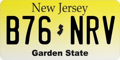 NJ license plate B76NRV