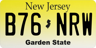 NJ license plate B76NRW