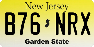 NJ license plate B76NRX