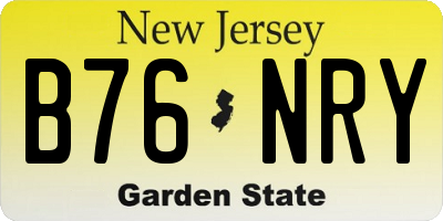 NJ license plate B76NRY