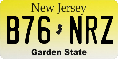 NJ license plate B76NRZ