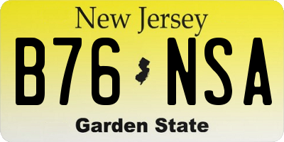 NJ license plate B76NSA
