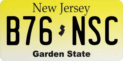 NJ license plate B76NSC