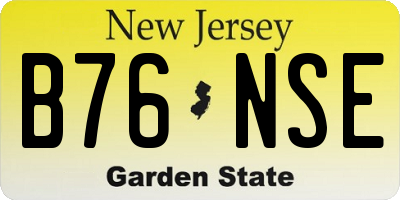 NJ license plate B76NSE