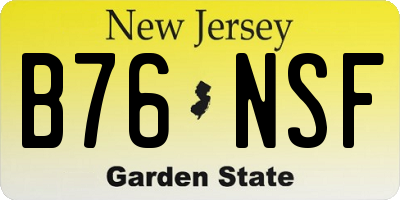 NJ license plate B76NSF