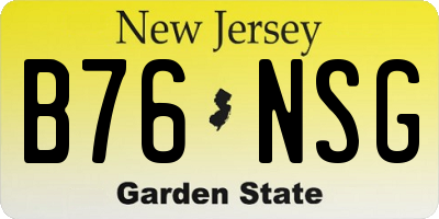 NJ license plate B76NSG