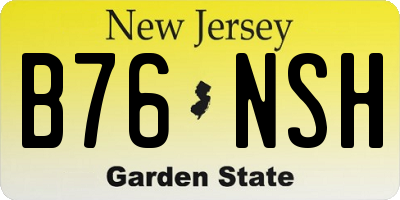 NJ license plate B76NSH