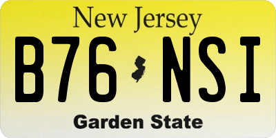 NJ license plate B76NSI