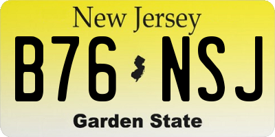 NJ license plate B76NSJ
