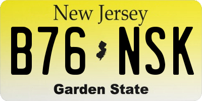 NJ license plate B76NSK