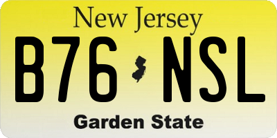 NJ license plate B76NSL