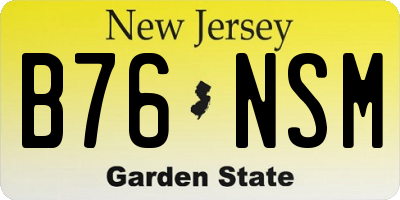 NJ license plate B76NSM