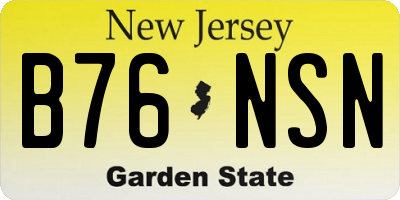 NJ license plate B76NSN