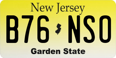 NJ license plate B76NSO