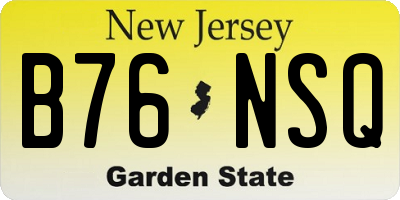 NJ license plate B76NSQ