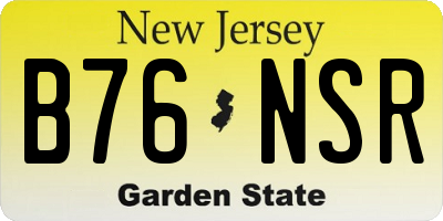 NJ license plate B76NSR