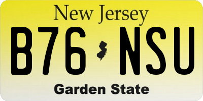 NJ license plate B76NSU