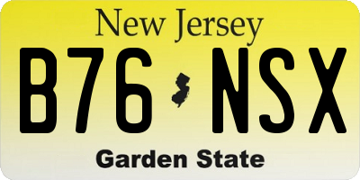 NJ license plate B76NSX