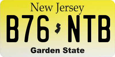NJ license plate B76NTB