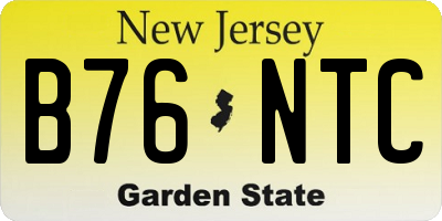 NJ license plate B76NTC