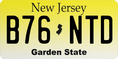 NJ license plate B76NTD