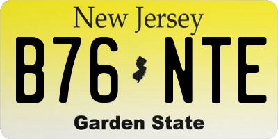 NJ license plate B76NTE