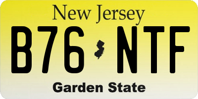 NJ license plate B76NTF