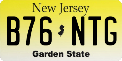 NJ license plate B76NTG
